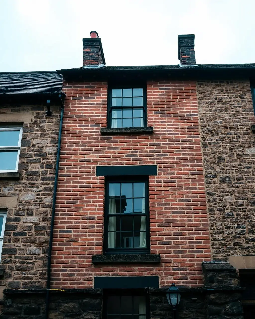 Lancashire stone terrace exterior — typical damp-prone masonry